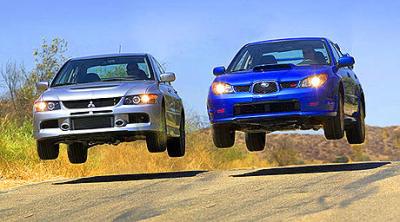 subaru impreza vs evo IX